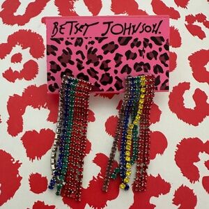 Betsey Johnson Crystal Rainbow Earrings